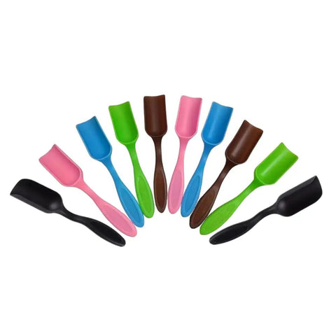 Ten Pack Mini Plastic Garden Shovels for Easy Soil Digging and Transplanting with colorful handles, perfect for small planting tasks