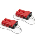 2-4 Gauge Battery Quick Connectors 175A Powerpole Kit For 12V-36V Winches ATVs, two red connectors with metal loops