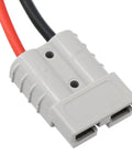 Knockout tough M8 connector for Badass Heavy Duty Waterproof Extension Cord 10 AWG 50A Power Cable with gray housing.
