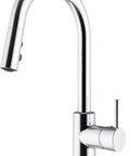 Brushed Nickel Pull Down Kitchen Faucet With Hi Arc Bullet Spout, Single Lever Handle, 360 Degree Rotating Spout, Deck Plate Included