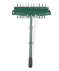 Rolling Lawn Aerator With Double Spike Design, Heavy Duty Manual Aerator Tool, Adjustable Handle, Fillable Drum For Deeper Penetration