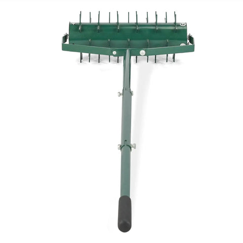 Rolling Lawn Aerator With Double Spike Design, Heavy Duty Manual Aerator Tool, Adjustable Handle, Fillable Drum For Deeper Penetration