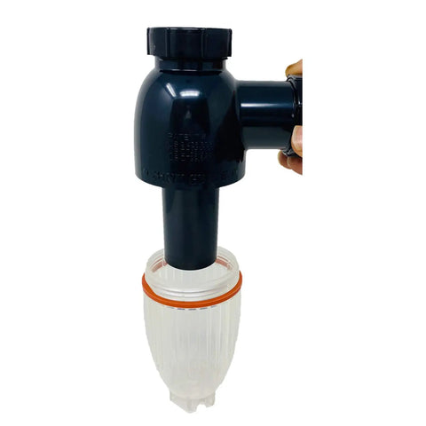 No Mess Money Saving P Trap 2 Pack In Black And Transparent, Easy To Install plumbing upgrade, showing black and clear components