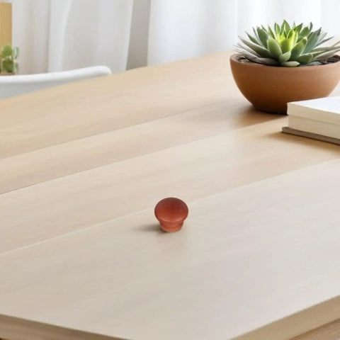 Eight Pack Rustic Mushroom Knob Cabinet Knobs With Screws For Wardrobe Cupboard And Dresser Furniture Round Wood Drawer Pulls