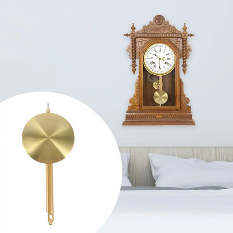 Metal Clock Pendulum Replacement Part 8.26 x 3.54 Inch for wall and grandfather clocks with stable swinging motion.