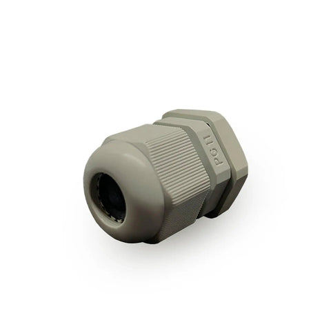 Close-up of grey Cable Gland Kit 10 Pack PG11 5 To 10mm Waterproof Heavy Duty Adjustable Cable Connectors with Plastic Nylon Joint