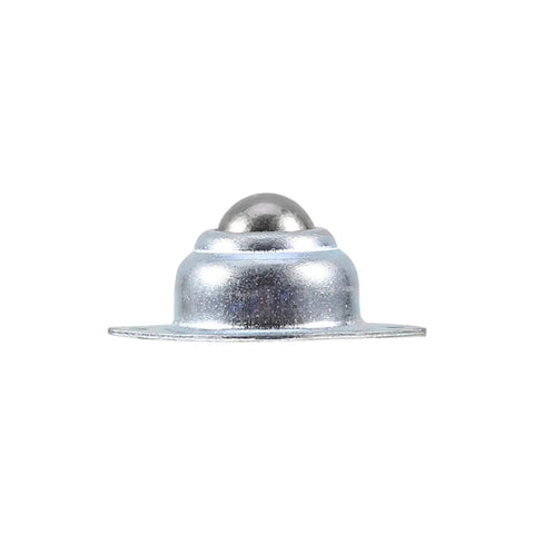 Ball Transfer Bearing Set Built For Heavy Duty Use With Flexible Rolling Steel Balls Zinc Plated For Conveying System And Bin Plate Fitment 5 Pieces Linear Motion Components For Smooth Material Handling. zinc-plated steel ball transfer bearing, side view