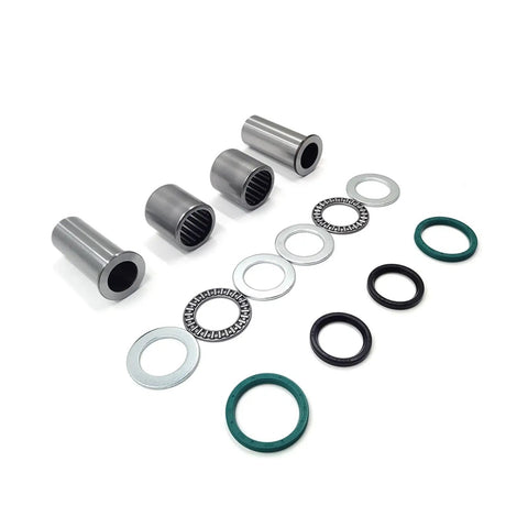 Kawasaki Swing Arm Bushing Roller Bearing Oil Seal Kit Fits 96 To 07 Models, shown with sleeves, bearings, and seals