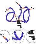 Adjustable Soldering Helping Hands Tool With 360 Degree Rotating Clips Bendable Metal Arms and Heat Resistant Clips