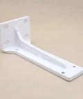 Rock Solid Heavy Duty Folding Shelf Brackets 2 Pack wall mounted right angle support in white powder coated steel for shelving.