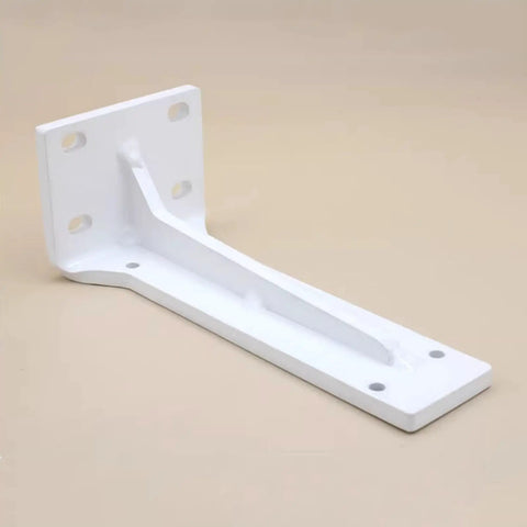 Rock Solid Heavy Duty Folding Shelf Brackets 2 Pack wall mounted right angle support in white powder coated steel for shelving.
