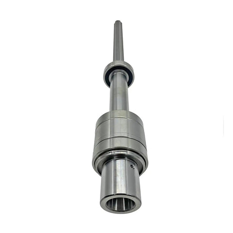 Rock Solid R8 Milling Machine Spindle Shaft With Precision Splines And Heavy Duty Sealed Bearings Complete 545mm Replacement Kit front view.