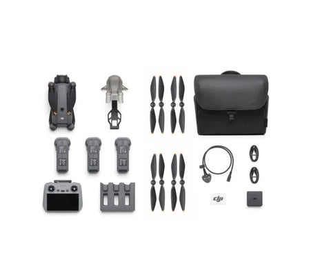 Mavic 4 Pro Drone Fly More Kit With RC 2 Controller, 100MP Hasselblad Camera, accessories layout with propellers and carry bag.