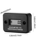 Wireless Hour Meter For Lawn Mowers And Diesel Electric Engines Waterproof Digital Run Time Gauge Rugged Outdoor No Fuss Maintenance DJ103 Easy Install On Site, black plastic 5.35x3.62cm vibration activated