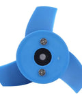 Close-up of blue 60mm propeller with screws from Beefy 12Kg Thrust RC Underwater Thruster With 60mm Propeller 6000 RPM High Speed For RC Boats And Submarines 12V Magnet Seal 300m Depth Rating Waterproof Coating For Deep Dive RC Boats