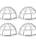 Rock Solid Heavy Duty Fire Sprinkler Head Protection Cage With Anti Theft Wire Mesh And Impact Resistant Shield For Tight Spaces And Garages 5.11 X 2.75 X 1.69 Inches 4 Pack - set of four silver steel mesh cages.