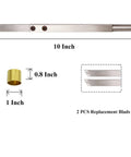 Beefy Ten Inch Parting Woodturning Lathe Tool Carbide Tipped Grooving Blade With Two Carbide Inserts and Copper Hoop