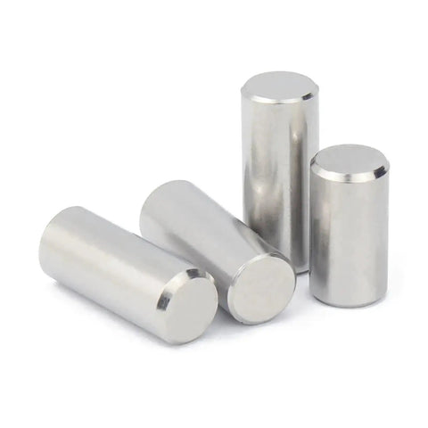 304 Stainless Steel Locating Dowel Pins A2-70 Grade Precision Fit For Industrial Gear Repair Smooth Ends And Chamfered Tips Easy Install M1 To M5 Sizes, four sleek pins showcasing smooth, tapered caps.