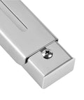 Close-up of Stainless Steel Microwave Oven Bracket Wall Mount Rack Shelf for Kitchen showing foldable silver metal finish