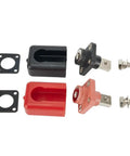 Straight Up Beast Grade 2Pack 200A Copper Battery Terminal Connectors with red black covers and mounting hardware.