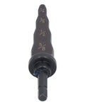 4 In 1 Pipe Tube Expander Tool For HVAC Copper Lines Set With Drill Bit showing sizing increments 1/4, 3/8, 1/2, 5/8 inch on black steel bit.
