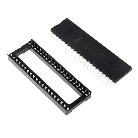 ICL7107 display chip with socket for Digital Ammeter Module For 5V 35mA Current Meter Kit with 70 by 39 millimeter PCB.