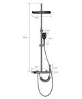 CUTPOIY Thermostatic Shower System, 4 Functions Shower Faucet Set dimensions diagram with measurements for installation.