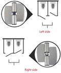 Diagram of Two Piece 304 Stainless Steel Public Toilet Partition Hinge Self Closing Spring Hinge Right Side 85mm By 75mm with focus on hinge placement