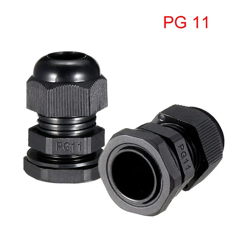 4 Pack PG11 Cable Gland Waterproof Plastic Joint With Adjustable Locknut Black Fits 5mm To 10mm Cable Diameter