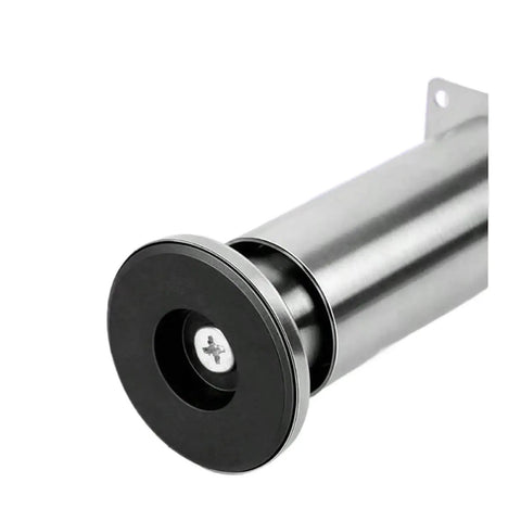 Close-up of Adjustable Metal Furniture Leg Set of 4 for Sofa Couch Cabinet Replacement Steel Feet showing stainless steel build.