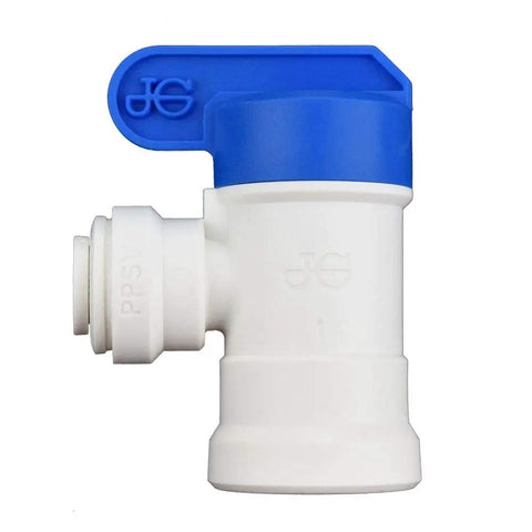 Quarter Inch Female Elbow Shut Off Valve With NPTF Thread Push To Connect Plastic Plumbing Fitting