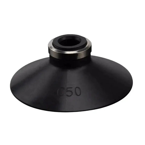 Heavy Duty Gray Ribbed Vacuum Suction Cup Nozzle For Pneumatic Manipulator Gripper compatible with ZP series, C50 model.