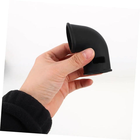 Person holding a black silicone hose from the Two Pack Silicone Diverter Hoses For Pressure Cookers High Temp Resistant Replacement