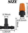 Product dimensions for 80 Piece Micro Spray Drippers Set With Adjustable Flow One Quarter Inch Garden Sprinkler Drip Heads Includes 40 Adjustable Drippers And 40 Capillary Tee Fittings For Misting Irrigation Kit