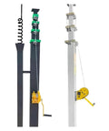 Heavy Lift Heavy Duty Telescopic Rigging Pole Expands To Ten Meters With Thick Aluminum Sections for speaker loads with pulleys.