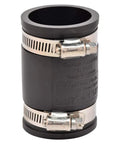 1-1/2 Inch Flexible Rubber Pipe Coupling With Stainless Steel Clamps For In-House And Sewer Connections Durable Seal Easy Install