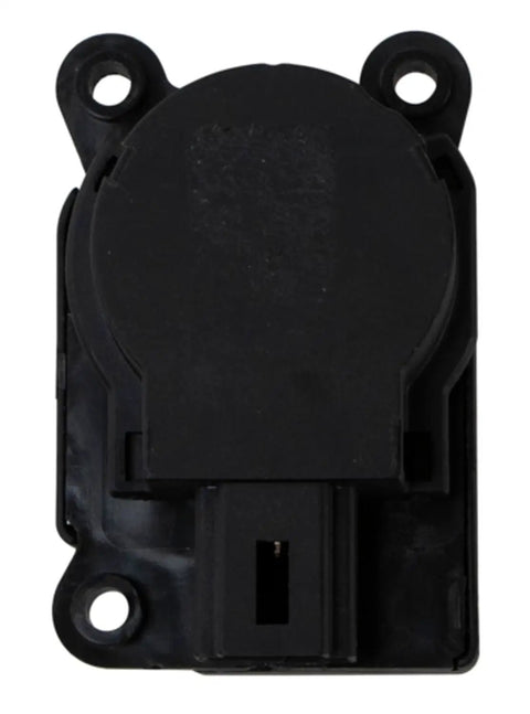 Legit Heavy Duty HVAC Recirculation Door Actuator That Kicks Trash And Makes Your Heater Cooler Work Like A Champ For 2011 Through 2022 Buick Cadillac Chevy ELR Spark Volt Models - front view, black plastic design, compact size.