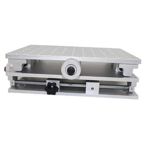 Slick 2 Axis Moving Table With Rock Solid Portable Cabinet Case For Laser Engraving And Welding Rigs smooth XY motion platform, 300x220mm size.
