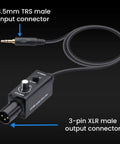 Direct Box 1 Channel Passive DI Box For Laptop Smartphone Tablet 3.5mm To XLR Converter With Ground Lift, connectors shown