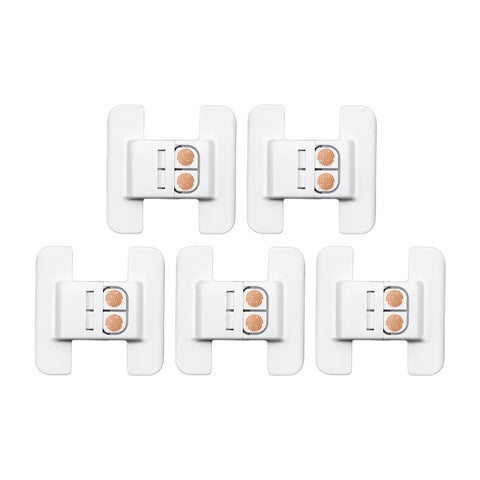 Sticky Mount Automatic Fridge Door Closers Set for Cabinets and Drawers Locking Mechanism, 5-pack nonslip adhesive design