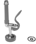 Heavy Duty Pre Rinse Sink Sprayer With Handle Grip Assembly 1.42 GPM Workhorse High Pressure Dish Sprayer in polished chrome and gray