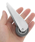 Smooth As Silk Heavy Duty Sliding Door Roller Casters With Nylon Wheels For Barn Door Hardware Bottom Lifters in hand.