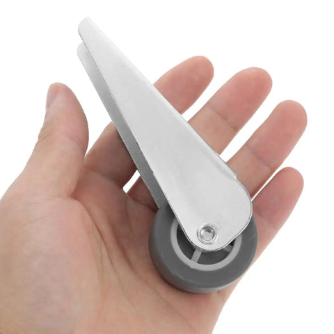 Smooth As Silk Heavy Duty Sliding Door Roller Casters With Nylon Wheels For Barn Door Hardware Bottom Lifters in hand.