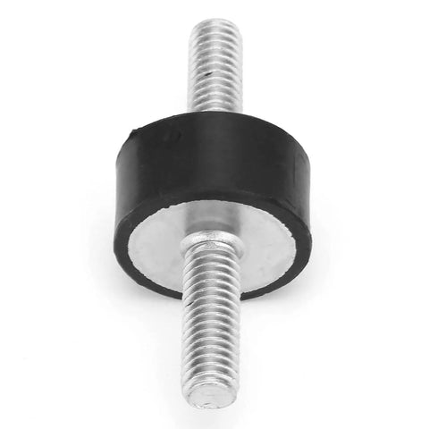 M6 Rubber Mounts For Vibration Dampening In Cars Boats Engines And Pumps 4 Pack, black cylindrical rubber mount with metal threads