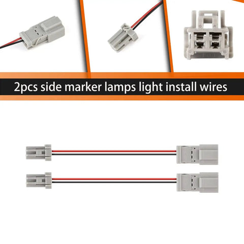 2 Pack Plug And Play LED Side Marker Light Wiring Harness Kit For 2007 2008 Acura TL Type S, showing connectors and wires