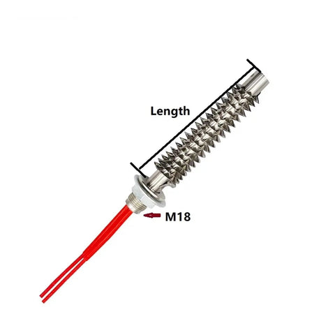Top Shelf 220V Stainless Steel Cartridge Heater With Air Fin Tubes M18 Thread 900 Watt Electric Heating Rod detailed view