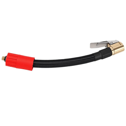 Grab This 16 Cm M6 External Thread Tire Inflator Extension Hose Features Quick Connect Air Chuck Tool Built For Car Motorcycle Bike Tires Perfect For Tight Areas Allowing Easy Inflation Access Without Hassle Helping You Keep Wheels Running Slick Daily. 16cm black braided hose with M6 threaded end and air chuck clip