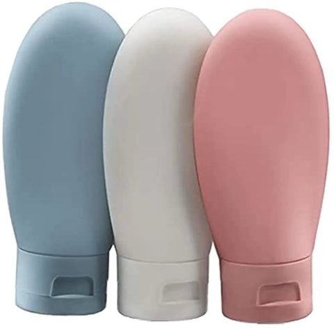 Grab And Go Leak Proof Travel Bottle Set Of 3 60 Ml Refillable Squeezable Containers Multicolor for toiletries