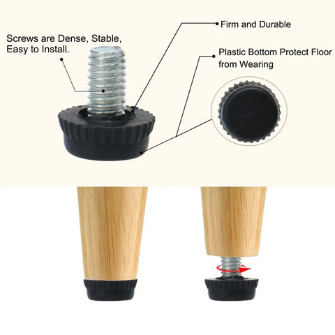 M6 Adjustable Leveling Feet 20 Pack With 15x6mm Base and 10mm Thread Length for Furniture Legs showing durable design