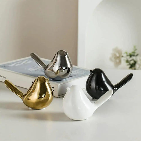 Ceramic Bird Toilet Bolt Covers Set Of Two Decorative Floor Caps Hide Rusty Screws For Bathroom Upgrade White Screw Sleeves displayed on table.